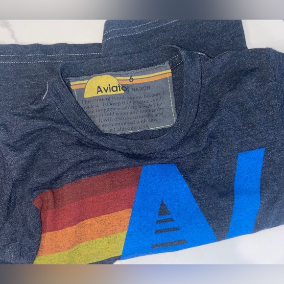 Aviator Nation Kids Logo Tee Charcoal - Picture 2 of 2